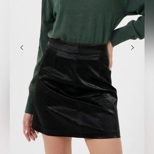 Ivar Croc Coated PU Mini Skirt. Size: small